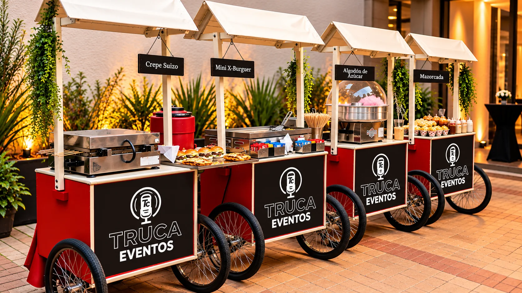Estaciones y carritos de dulces para eventos · Truca Eventos