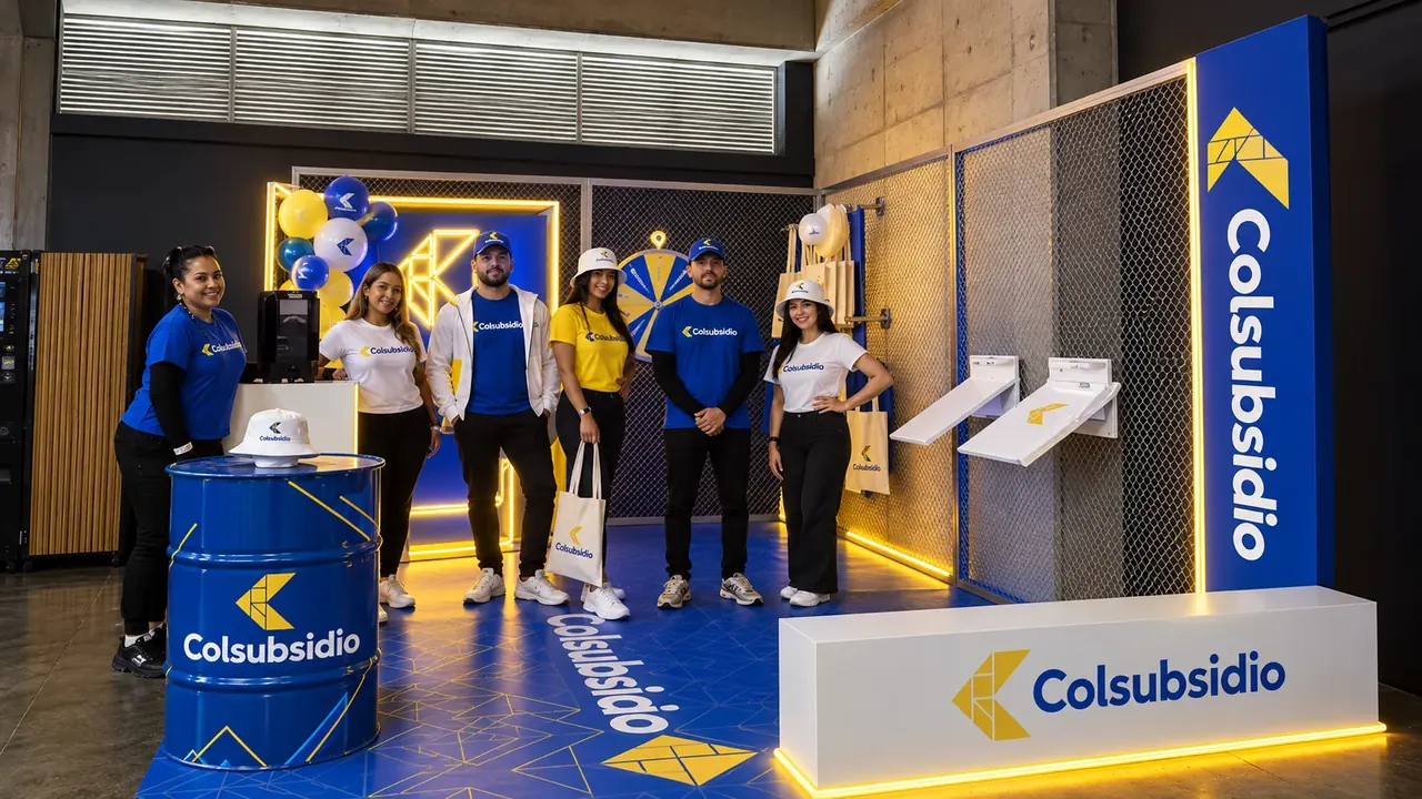 Stand de feria con personal de apoyo · Truca Eventos