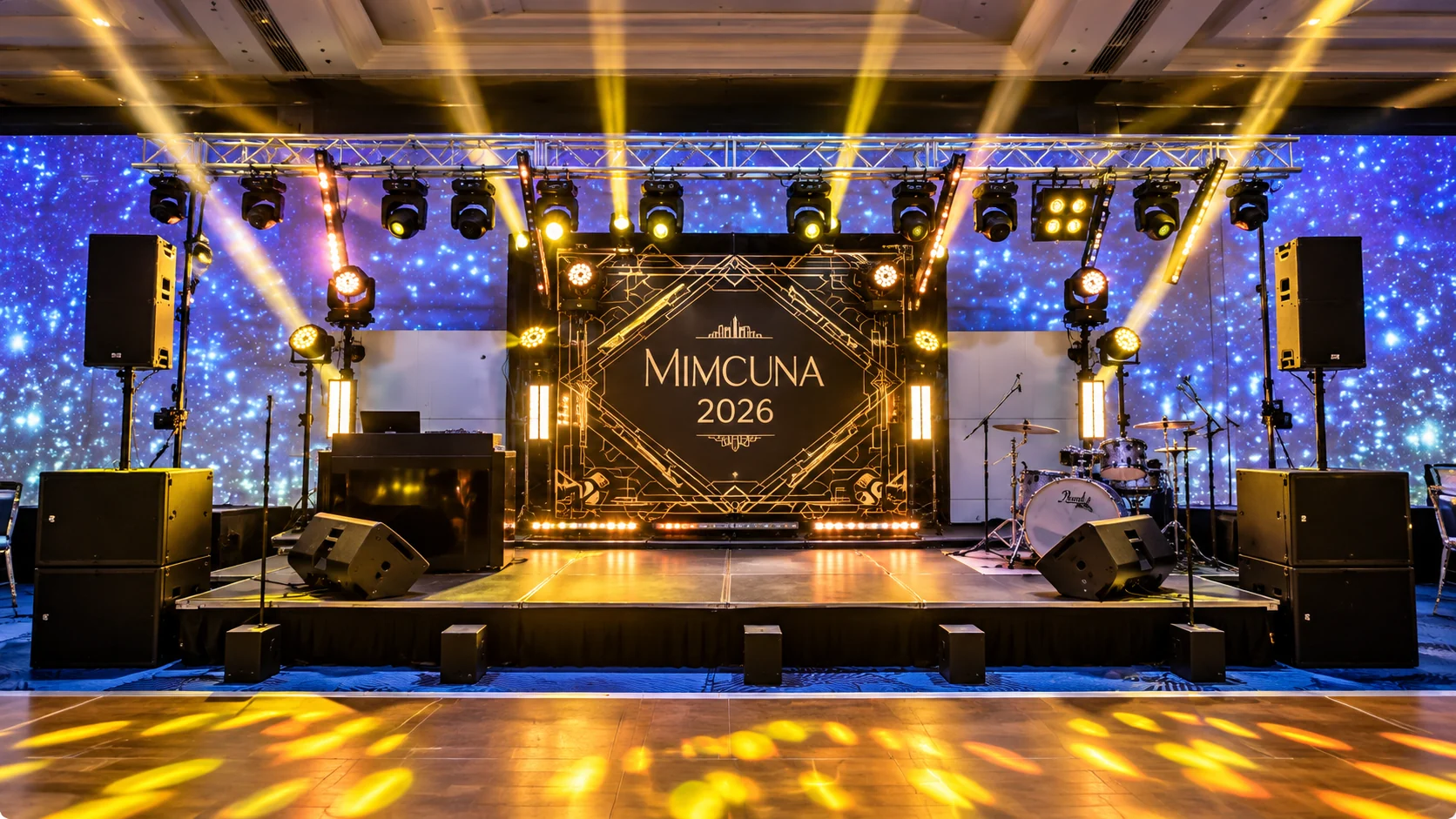 Escenario con pantallas y producción para evento empresarial · Truca Eventos